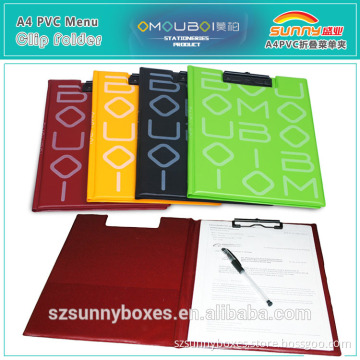 Wholesale Office Folder Type PVC Imitation Leather Document Display Clip Folder With Inner Pocket